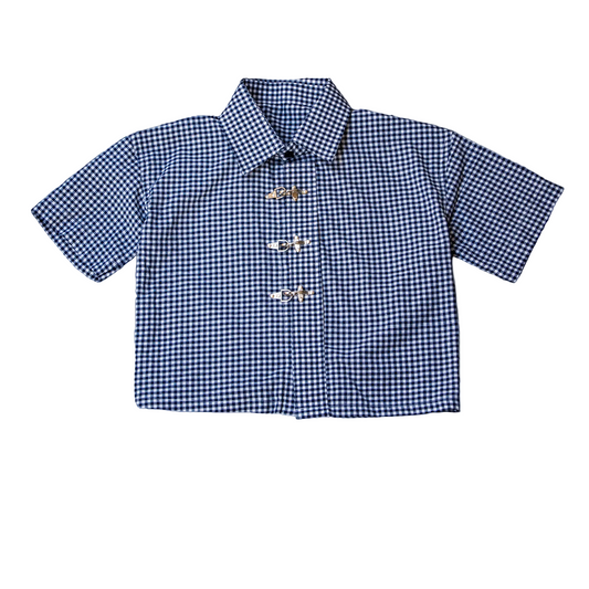 AZURE GRID CLASP SHIRT