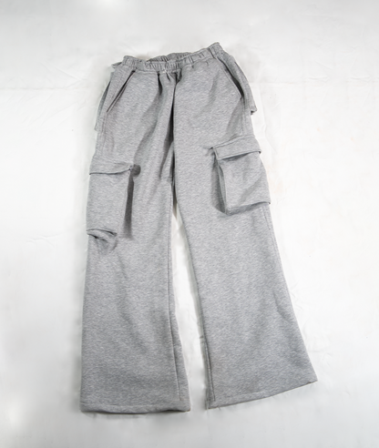 GREY CARGO SWEATPANTS
